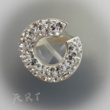 Сребърен дамски пръстен с камъни Swarovski R-349